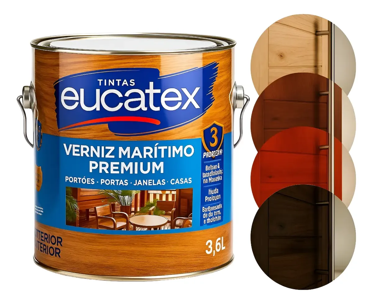 Verniz Para Madeira Marítimo Brilhante Eucatex 3,6l – Cores