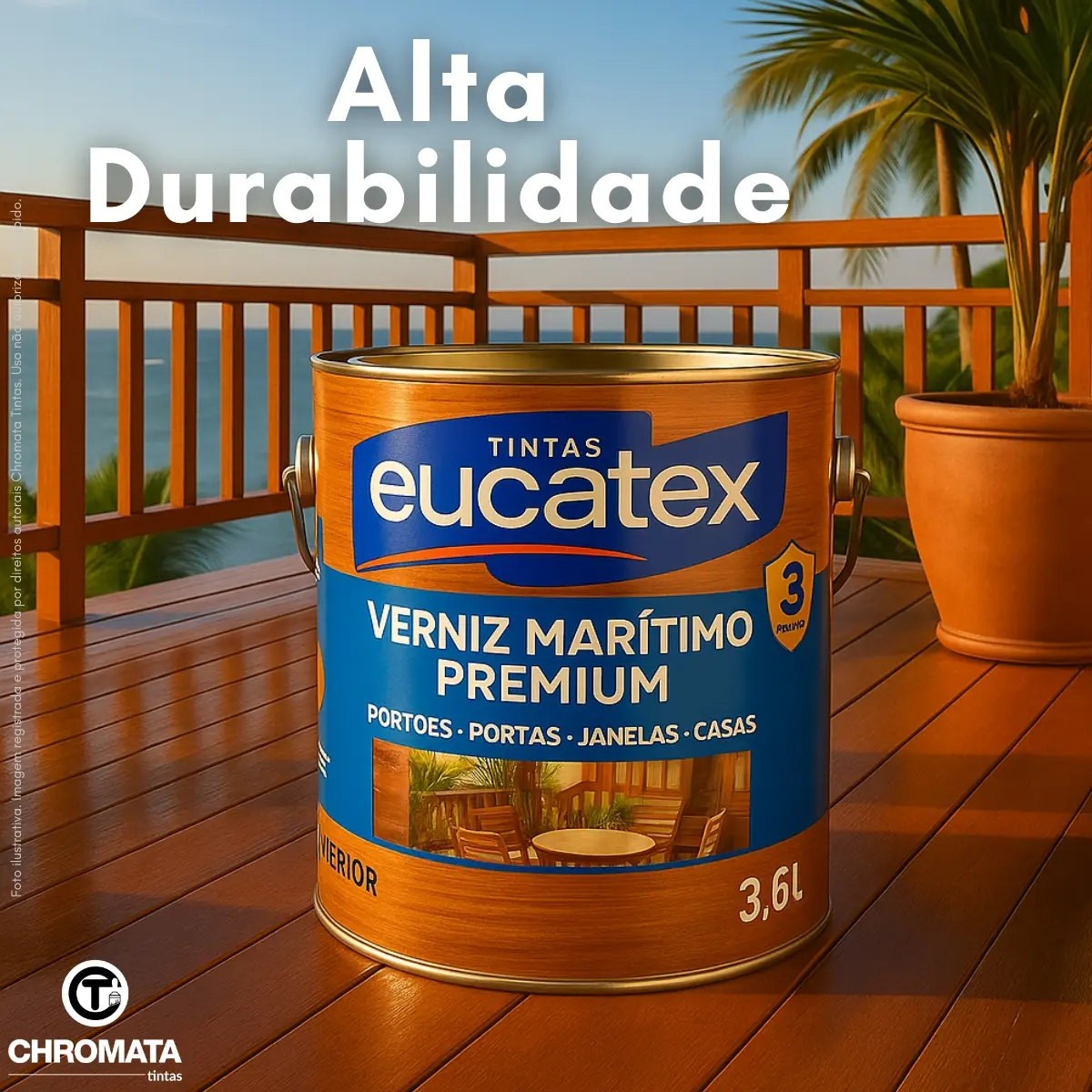 Verniz Para Madeira Marítimo Brilhante Eucatex 3,6l – Cores